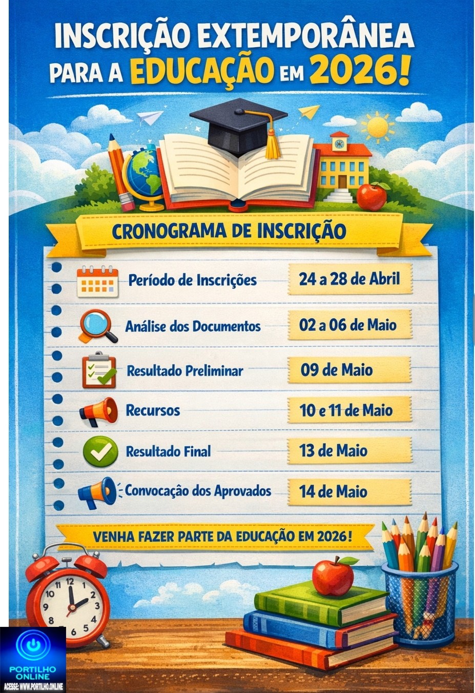 👉🏻👍🏻👏🏻🚨🗂️📚📝COMUNICADO: precisa-se educadores .de Inscrições Abertas (Edital Complementar