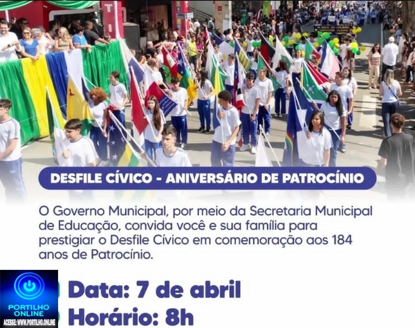 👉🏻🎂🎉👏🏻👍🏻🤝✍🏻Desfile Cívico 07 de Abril aniversário 🎂 da cidade de Patrocinio 🎉