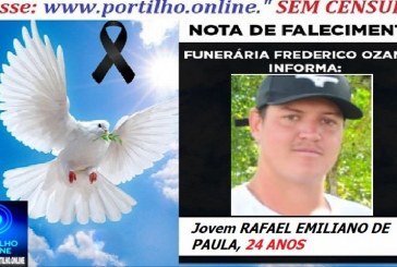 👉📢 😱😭😪⚰🕯😪 NOTA DE FALECIMENTO. FUNERÁRIA FREDERICO OZANAM INFORMA…Faleceu ontem em Patrocinio, o jovem: RAFAEL EMILIANO DE PAULA  24 ANOS