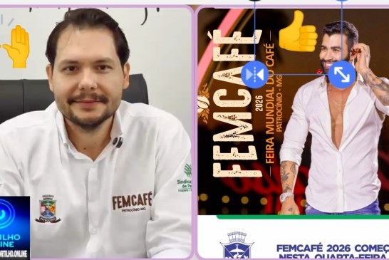 👉🏻🤝👏🏻👍🏻🎊🎉” 👉🏻🤝👏🏻👍🏻🎊🎉 “Dupla de Gustavos” faz a abertura da FEMCAFÉ 2026. 🎈🎇🎆🏆🧢🐦Gusttavo Lima abre a grade de shows da FEMCAFÉ 2026 nesta quarta-feira