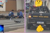 👉🏻🚧🚔🚦🚨🤔🚑🫵🏻🛑🚏👊🏻🚔Acidente: motorista de picape preta da borracharia móvel, muito apressadinho, atropela motociclista