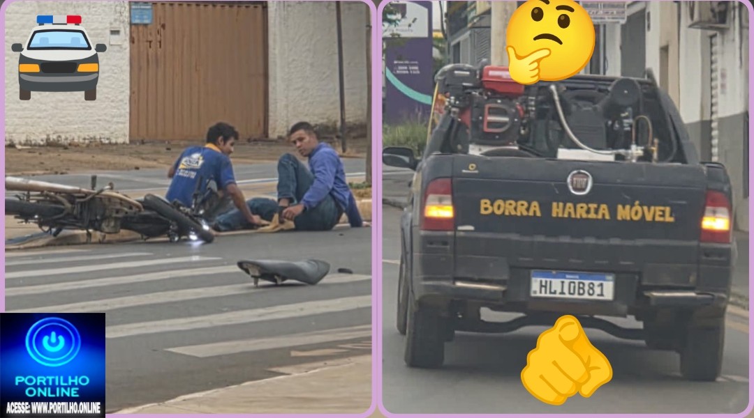👉🏻🚧🚔🚦🚨🤔🚑🫵🏻🛑🚏👊🏻🚔Acidente: motorista de picape preta da borracharia móvel, muito apressadinho, atropela motociclista