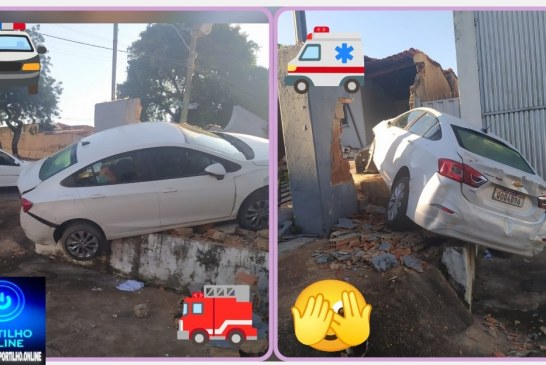 👉🏻🚨🚧🚑🚒🚔🫵🏻👀🤔Quadro 🖼️ Negro 👉🏻🚗💥🧱 “Carro voador” escala muro em acidente. Veículo seria de uma professora