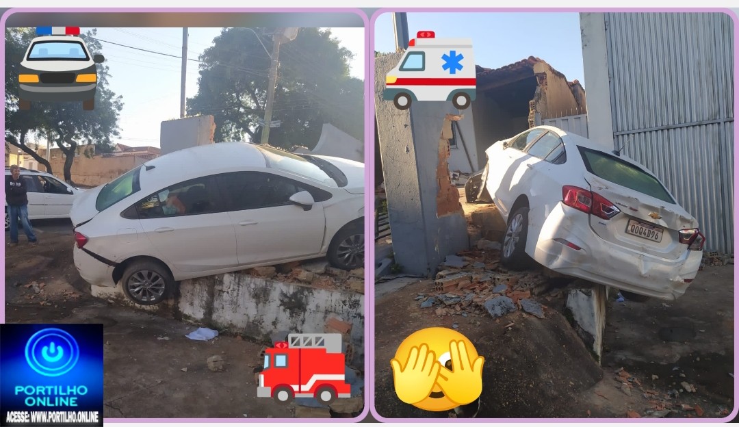 👉🏻🚨🚧🚑🚒🚔🫵🏻👀🤔Quadro 🖼️ Negro 👉🏻🚗💥🧱 “Carro voador” escala muro em acidente. Veículo seria de uma professora