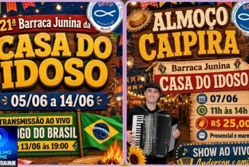 👉📢📢👏👍🎊🎉BARRACA JUNINA DA CASA DO IDOSO. DE 05 A 14 DE JUNHO/2026
