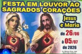 👉🙌👏👍✍⛪🕌🎊🎉GRANDIOSA FESTA RELIGIOSA EM LOUVORES: SAGRADO CORAÇÕES DE JESUS & MARIA… De 26 de junho a 05/07/26