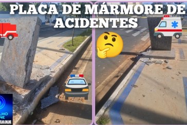 👉🏻🚔⚰️🕯️🚨Placa pedra de mármore.  🚒🚑🛣️🫵🏻O alerta está dado.  O acidente grave já aconteceu.
