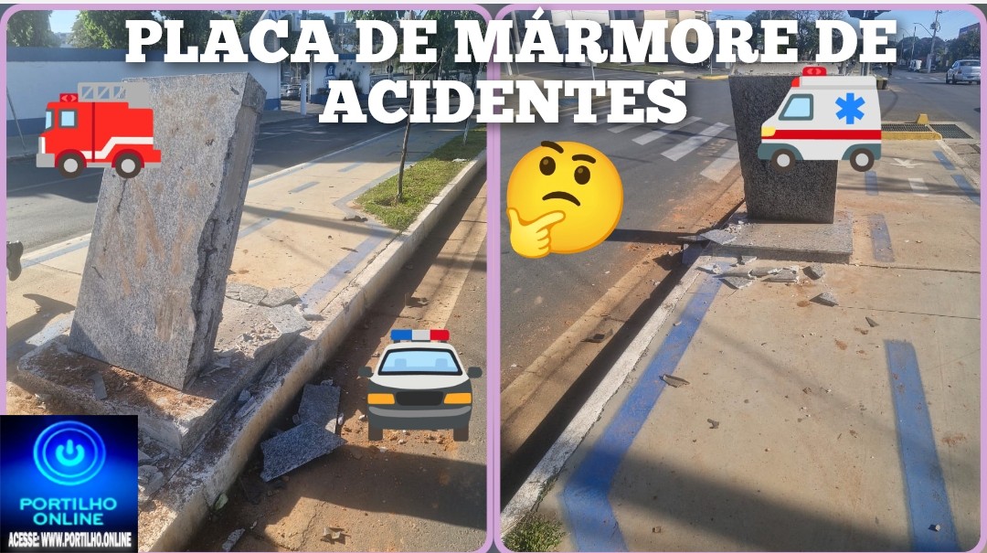 👉🏻🚔⚰️🕯️🚨Placa pedra de mármore. 🚒🚑🛣️🫵🏻O alerta está dado. O acidente grave já aconteceu.