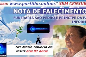 👉LUTO…⚰😔🕯😪😭FUNERÁRIA SAO PEDRO E PRÍNCIPE DA 🕊PAZ🕊🕊 INFORMAM… Faleceu em Araguari-MG a Srª Maria Silveria de Jesus aos 91 anos.