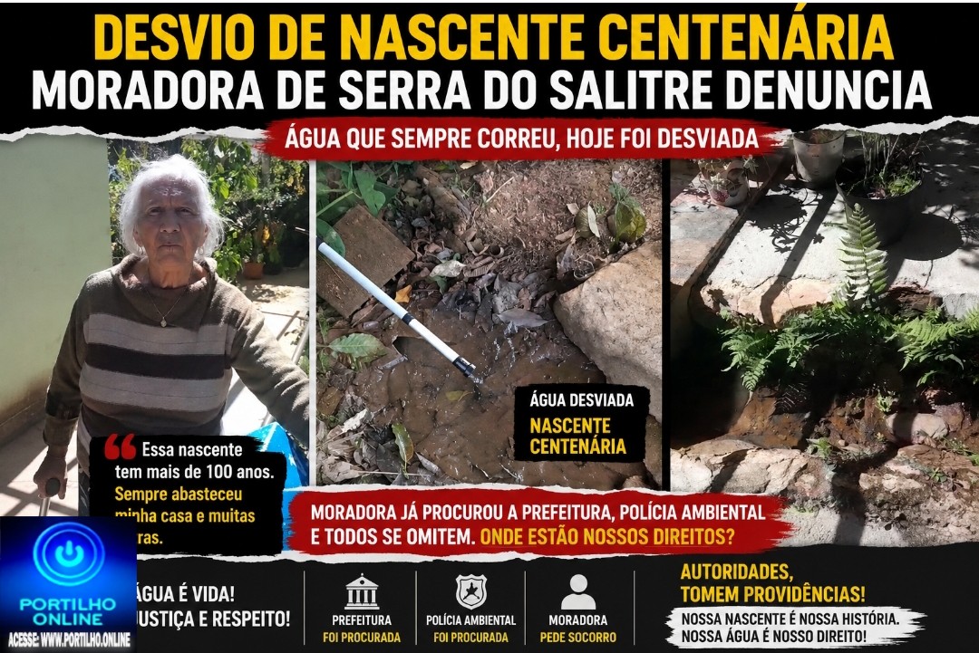 👉📢🗣😱🚔🚧🚨🐭🚨💧 Moradora de Serra do Salitre denuncia desvio de nascente centenária e cobra providências das autoridades