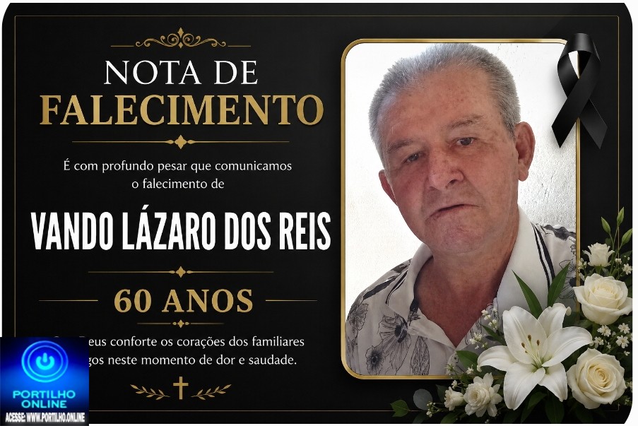 👉 LUTO 😱😭😪⚰🕯😪 NOTA DE FALECIMENTO. FUNERÁRIA FREDERICO OZANAM INFORMA….👉🏻😱😥😓Faleceu em Patrocinio, VANDO LÁZARO DOS REIS  60 ANOS