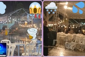 ☂️🌩️🌧️🚨😱👉🏻🚧🌧️🌬️ Vendaval assusta público e danifica tendas na abertura do Festival Gastronômico no Espaço Cultural