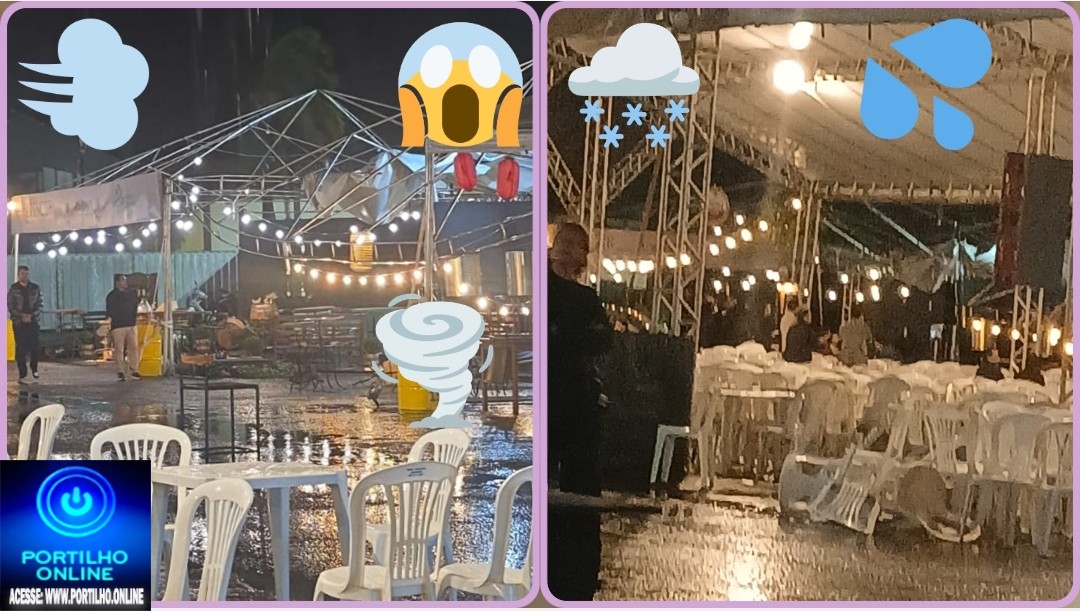 ☂️🌩️🌧️🚨😱👉🏻🚧🌧️🌬️ Vendaval assusta público e danifica tendas na abertura do Festival Gastronômico no Espaço Cultural