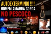 👉🚨🔬😱🚔⚰😥🧐🤔🕯🚒🚑 AUTOEXTERMINIO !!!!  HOMEM AMARRA CORDA NO PESCOÇO