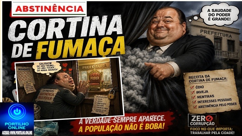 🤔👀🐭💸👉🏻🌪️🌬️💨🤫BLOGUEIRO$ E $UA$ Notícia$ | “Cortina de fumaça: o velho roteiro da abstinência pelo poder”
