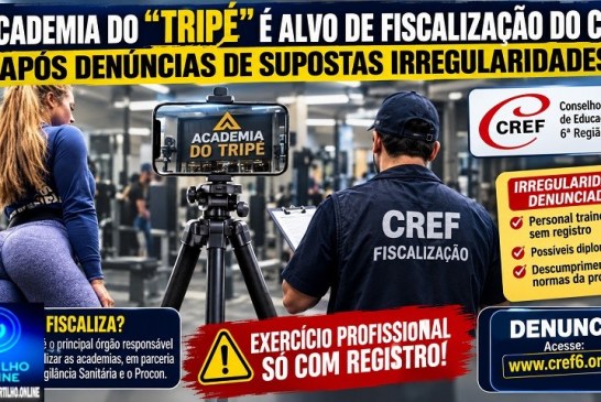 👉😱💞💋🫵✍💪💊💉📢🚨🏋🏋🤸🏋 Academia do “Tripé” é alvo de fiscalização do CREF após denúncias de supostas irregularidades