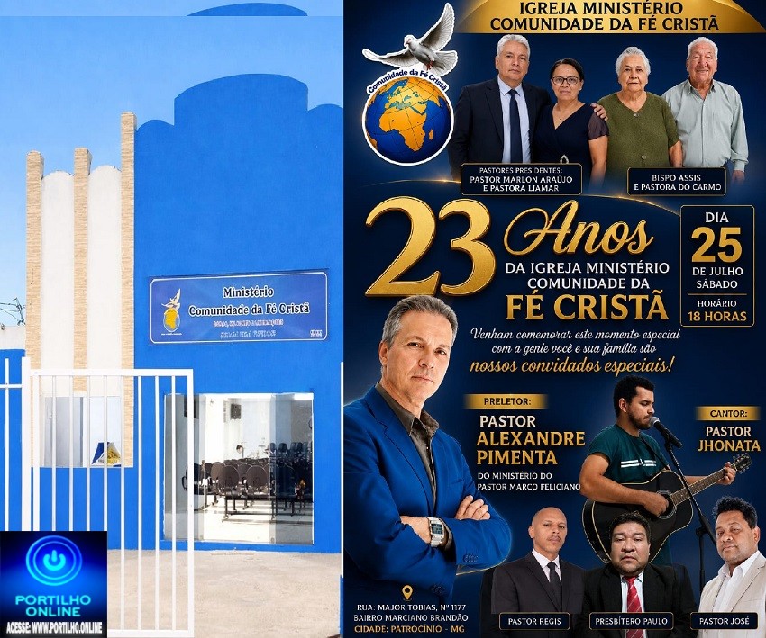 👉📢🙌👏👍🤝🎂A Igreja Ministério Comunidade da Fé Cristã convida você e sua família para celebrar conosco o 23º Aniversário da Igreja.