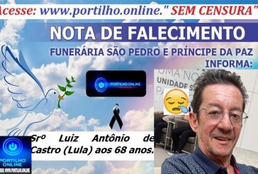 👉LUTO…⚰😔🕯😪😭FUNERÁRIA SAO PEDRO E PRÍNCIPE DA 🕊PAZ🕊🕊 INFORMAM… Faleceu em Uberlândia-MG o Srº Luiz Antônio de Castro (Lula) aos 68 anos.