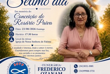 👉📢⛪🕍💒MISSA DE 7 (sétimo)👉🙌😪⚰🕯🙏 A família da Sr.ª Conceição do Rosario Paiva Maria, agradece e comunica a realização da Missa de Sétimo dia