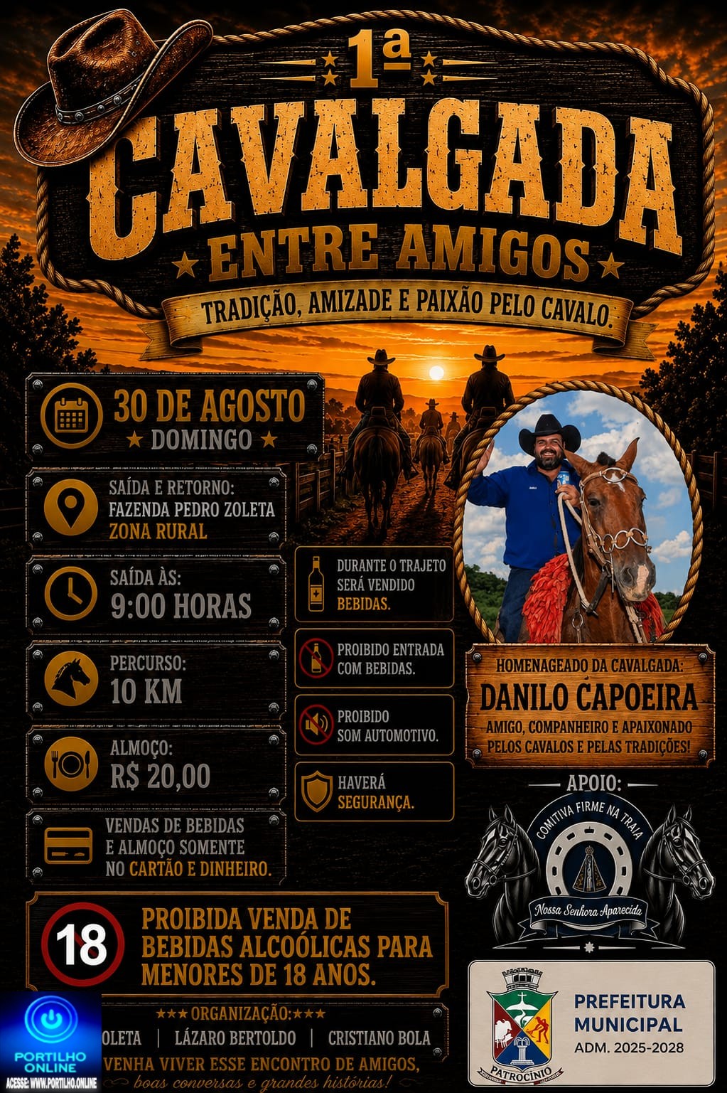 📢👉👏🤝🐎🐎 1ª Cavalgada.  Saida e retorno da fazenda do Pedro zoleta 🐴🦓🐴🤠🍡