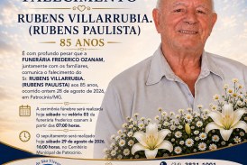 👉 LUTO 😱😭😪⚰🕯😪 NOTA DE FALECIMENTO. FUNERÁRIA FREDERICO OZANAM INFORMA….👉🏻😱😥😓Faleceu em Patrocínio- a Sr: RUBENS VILLARRUBIA.(RUBENS PAULISTA)  85 ANOS
