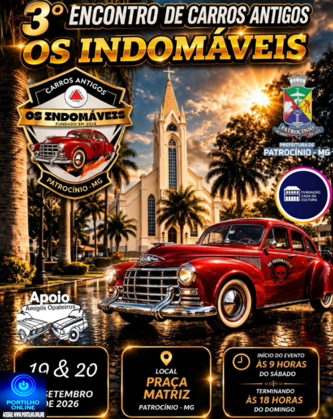 👉🏻🙌🏻🤙🏻👍🏻🫵🏻🚲🛵🏍️🚗🛻🚗✨ Vem aí o 3º Encontro de Carros Antigos Os Indomáveis! ✨🚗