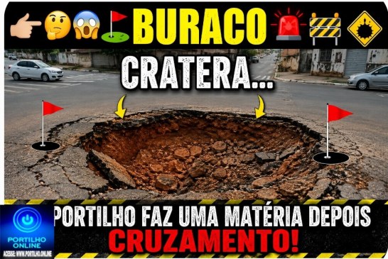 👉🏻🤔😱⛳🚨🚧🕳️Buraco ⛳ 🕳️ Cratera…Portilho faz uma matéria depois cruzamento