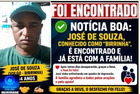 👉🏻👏🏻🫵🏻✍🏻🤝🙌🏻🙏👏 ELE FOI ENCONTRADO! – UTILIDADE PÚBLICA 🗞…Jose de Souza( vulgo – Birrinha), 44 anos 