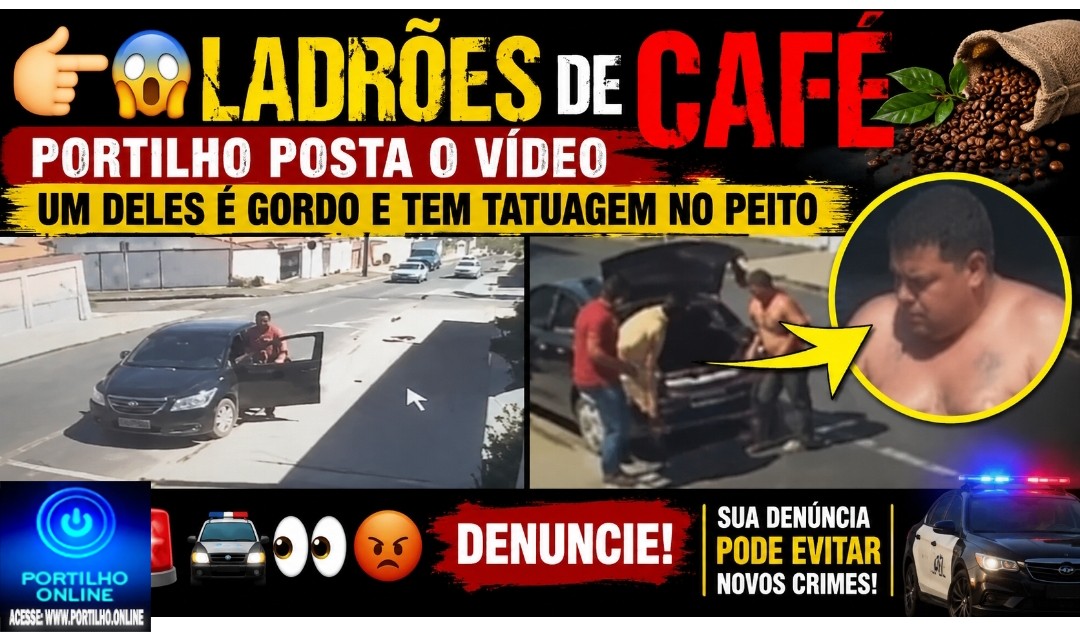 👉🏻😱🚨 Você 🫵🏻 reconhece esses dois ladrões?🚔👀😡Ladrões de caféPortilho posta o vídeo um deles é gordo e tem tatuagem no peito desses ladrões!