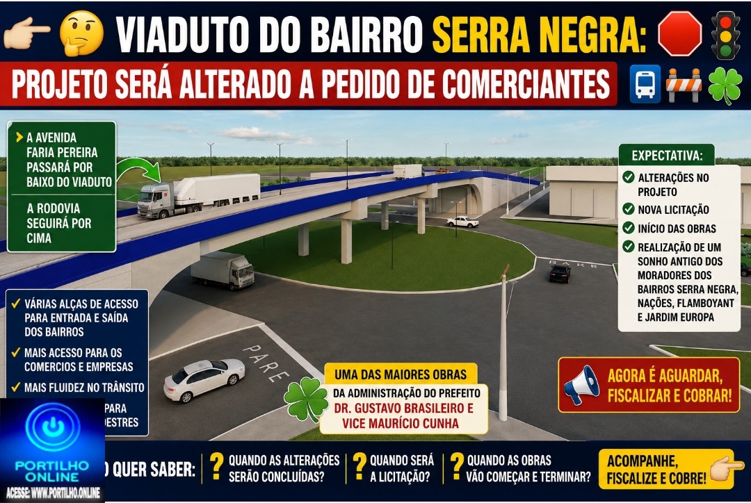 👉🏻🤔🫵🏻🛑🚦🚏🚧🍀 Viaduto do Bairro Serra Negra: projeto será alterado a pedido de comerciantes