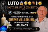 👉 LUTO 😱😭😪⚰🕯😪 NOTA DE FALECIMENTO. FUNERÁRIA FREDERICO OZANAM INFORMA….👉🏻😱😥😓Faleceu em Patrocínio- a Sr: RUBENS VILLARRUBIA.(RUBENS PAULISTA)  85 ANOS