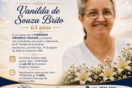👉 LUTO 😱😭😪⚰🕯😪 NOTA DE FALECIMENTO. FUNERÁRIA FREDERICO OZANAM INFORMA….👉🏻😱😥😓Faleceu em Patrocínio- a Sra:  Vanilda de Souza Brito  63 anos