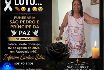 👉LUTO…⚰😔🕯😪😭FUNERÁRIA SAO PEDRO E PRÍNCIPE DA 🕊PAZ🕊🕊 INFORMAM… Faleceu neste domingo, 02  em Patrocínio (MG), Zeferina Cardoso Silva, aos 76 anos.