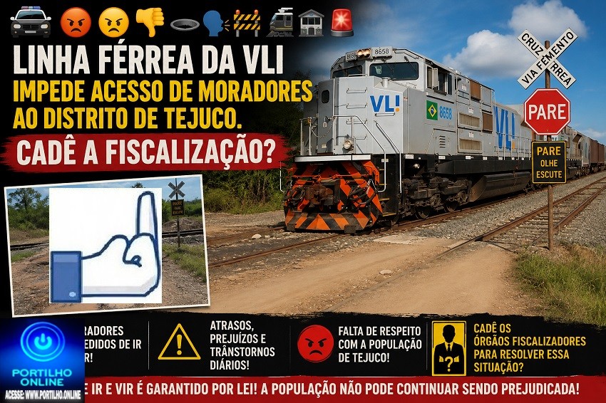 👉🚔😡😠👎🕳🗣🚧🚂🚉🚨 Linha férrea da VLI impede acesso de moradores ao distrito de TEJUCO. Cadê a fiscalização?