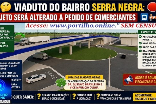 👉🏻🤔🫵🏻🛑🚦🚏🚧🍀 Viaduto do Bairro Serra Negra: projeto será alterado a pedido de comerciantes
