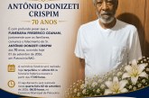 👉 LUTO 😱😭😪⚰🕯😪 NOTA DE FALECIMENTO. FUNERÁRIA FREDERICO OZANAM INFORMA….👉🏻😱😥😓Faleceu em Patrocínio- o Sr: ANTÔNIO DONIZETI CRISPIM  70 ANOS