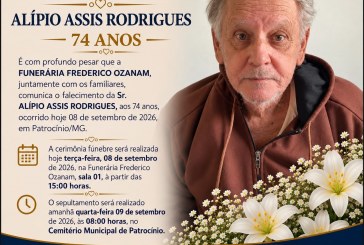 👉 LUTO 😱😭😪⚰🕯😪 NOTA DE FALECIMENTO… FUNERÁRIA FREDERICO OZANAM INFORMA….👉🏻😱😥😓Faleceu em Patrocínio- o Sr:  ALÍPIO ASSIS RODRIGUES  74 ANOS
