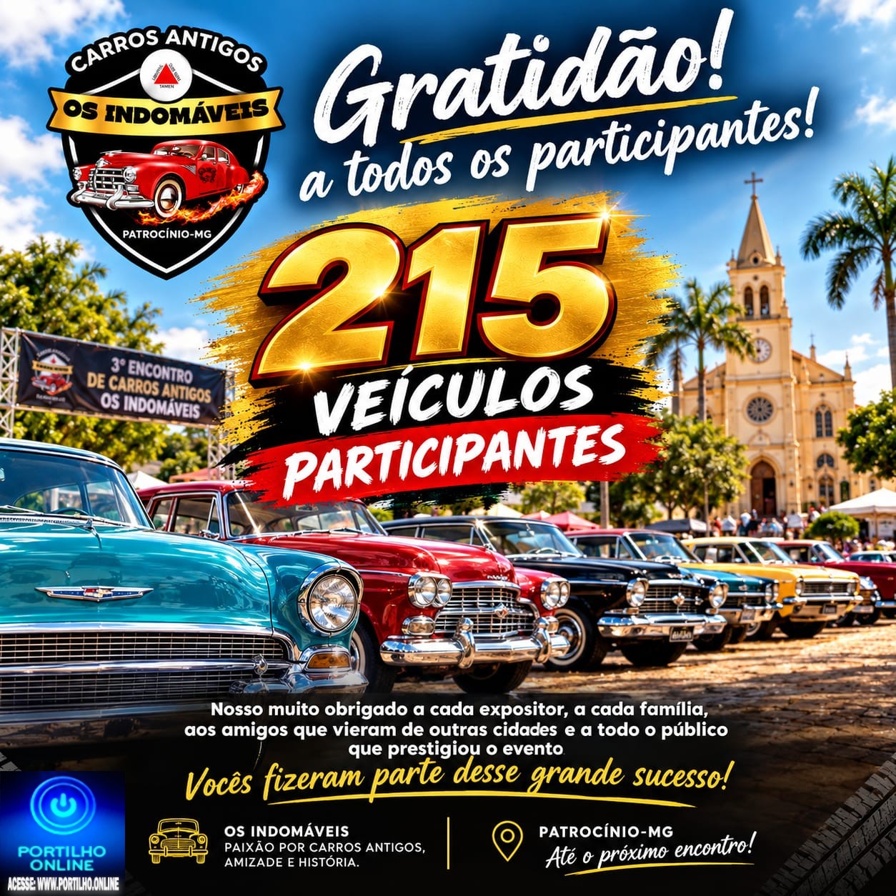 👉🏻🤙🏻✍🏻👏🏻👏🏻🏆🎖️OS INDOMÁVEIS AGRADECEM A PATROCÍNIO! Odir Aleixo Presidente do Clube de Carros Antigos OS INDOMÁVEIS