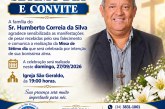 👉📢⛪🕍💒MISSA DE 7 (sétimo)👉🙌😪⚰🕯🙏 A família do Sr. Humberto Correia da Silva, agradece e comunica a realização da Missa de Sétimo dia