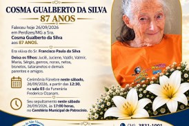 👉 LUTO 😱😭😪⚰🕯😪 NOTA DE FALECIMENTO. FUNERÁRIA FREDERICO OZANAM INFORMA….👉🏻😱😥😓Faleceu em Patrocínio- a Srª:  COSMA GUALBERTO DA SILVA, 87 ANOS