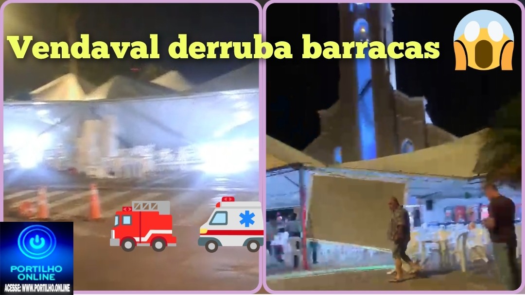 👉🏻🎉🚨🚑🚔😱🌧️🌩️💨⚡🚧 VENDAVAL DERRUBA BARRACAS SOBRE PESSOAS NA PRAÇA DA MATRIZ, EM PATROCÍNIO