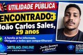👉🚨🚓😱🚑🚒🫵🏻👍🏻👏🏻🙌🏻FOI ENCONTRADO  !! 👉🚨🚔🚓😱⚰🕯João Carlos Sales, 29 anos
