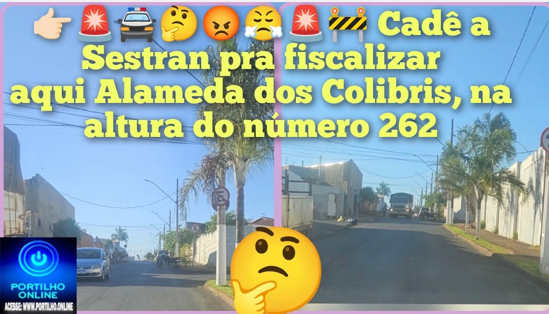 👉🏻🚨🚔🤔😡😤🚨🚧🛑🚦Bom dia, amigo Portilho!! Cadê a Sestran pra fiscalizar esses malucos dublê de tocador de veículo aqui Alameda dos Colibris, na altura do número 262