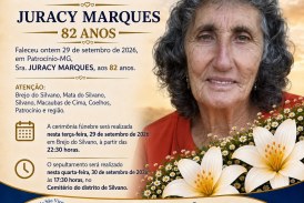 👉 LUTO 😱😭😪⚰🕯😪 NOTA DE FALECIMENTO. FUNERÁRIA FREDERICO OZANAM INFORMA….👉🏻😱😥😓Faleceu em Patrocínio- a Srª:  JURACY MARQUES  82 ANOS