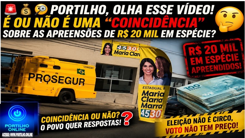 👉😱⁉🔎🚔⚖💰🔍😳💵💸😂🚨💰🧐 PORTILHO, OLHA ESSE VÍDEO! É OU NÃO É UMA “COINCIDÊNCIA” SOBRE AS APREENSÕES DE R$ 20 MIL EM ESPÉCIE?💸💸