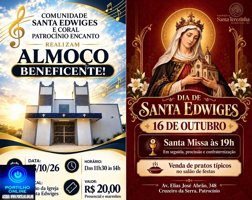 👉👏🙌🙏🍽🍴ALMOÇO BENEFICENTE!!! Dia 18/10/26 em prol DA COMUNIDADE SANTA EDWIGES🎉🎇Bairro  Cruzeiro da Serra, na subida do Cristo.