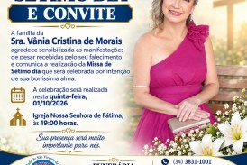 👉📢⛪🕍MISSA DE 7 (sétimo)👉🙌😪⚰🕯🙏 A família da Sra. Vânia Cristina de Morais agradece,e comunica a realização da Missa de Sétimo dia