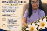 👉 LUTO 😱😭😪⚰🕯😪 NOTA DE FALECIMENTO. FUNERÁRIA FREDERICO OZANAM INFORMA….👉🏻😱😥😓Faleceu em Patrocínio- a Srª: LUZIA BÁRBARA DE JESUS 76 ANOS