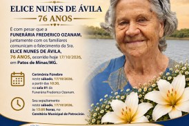 👉 LUTO 😱😭😪⚰🕯😪 NOTA DE FALECIMENTO. FUNERÁRIA FREDERICO OZANAM INFORMA….👉🏻😱😥😓Faleceu em Patrocínio- a Srª: ELICE NUNES DE ÁVILA 76 ANOS