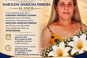 👉 LUTO- Vítima de acidente moto elétrica 💡 🔌 😱😭😪⚰🕯😪 NOTA DE FALECIMENTO. FUNERÁRIA FREDERICO OZANAM INFORMA….👉🏻😱😥😓Faleceu em Patrocínio- a Srª: MARCILENE APARECIDA FERREIRA 44 ANOS